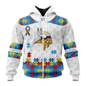 Personalized NFL Minnesota Vikings Autism Awareness Design Unisex Hoodie TZH0891