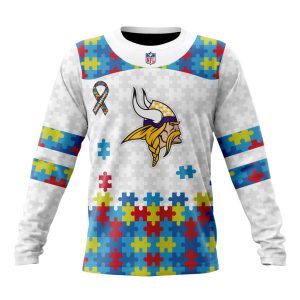Personalized NFL Minnesota Vikings Autism Awareness Design Unisex Sweatshirt SWS722