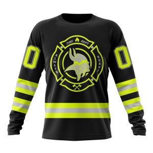 Personalized NFL Minnesota Vikings Special FireFighter Uniform Design Unisex Sweatshirt SWS731