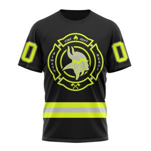 Personalized NFL Minnesota Vikings Special FireFighter Uniform Design Unisex Tshirt TS3448