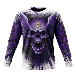 Personalized NFL Minnesota Vikings Special Kits With Skull Art Unisex Sweatshirt SWS733