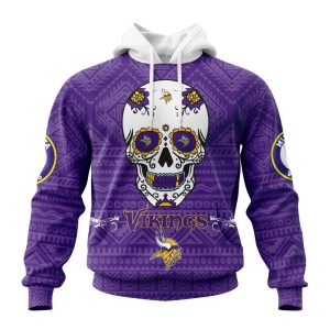 Personalized NFL Minnesota Vikings Specialized Kits For Dia De Muertos Unisex Hoodie TH1601