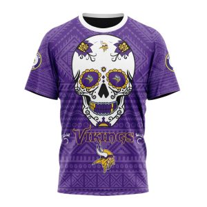 Personalized NFL Minnesota Vikings Specialized Kits For Dia De Muertos Unisex Tshirt TS3455