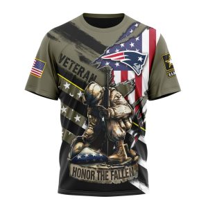 Personalized NFL New England Patriots Honor Veterans Kneeling Soldier Unisex Tshirt TS3466