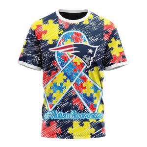 Personalized NFL New England Patriots Puzzle Autism Awareness Unisex Tshirt TS3468