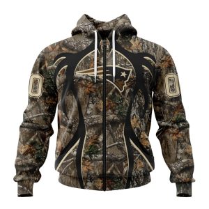 Personalized NFL New England Patriots Special Hunting Camo Unisex Zip Hoodie TZH0922