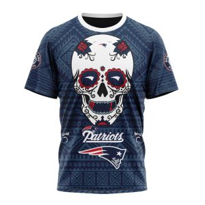 Personalized NFL New England Patriots Specialized Kits For Dia De Muertos Unisex Tshirt TS3476