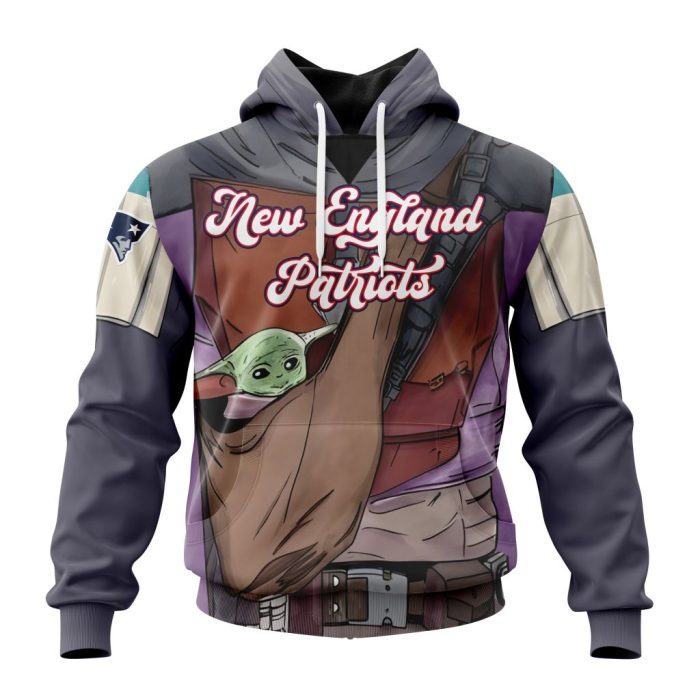 Personalized NFL New England Patriots Specialized Mandalorian And Baby Yoda Unisex Hoodie TH1623