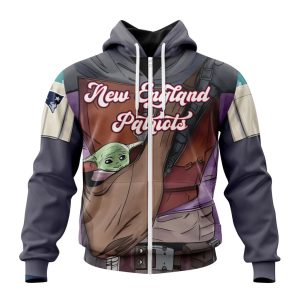 Personalized NFL New England Patriots Specialized Mandalorian And Baby Yoda Unisex Zip Hoodie TZH0929