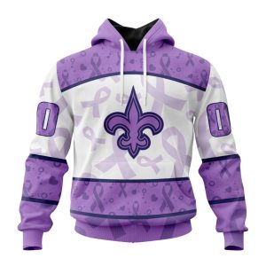 Personalized NFL New Orleans Saints Special Lavender Fights Cancer Unisex Hoodie TH1638