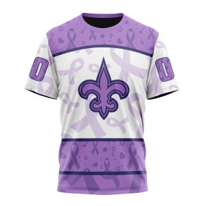 Personalized NFL New Orleans Saints Special Lavender Fights Cancer Unisex Tshirt TS3492