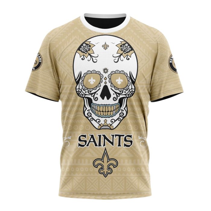 Personalized NFL New Orleans Saints Specialized Kits For Dia De Muertos Unisex Tshirt TS3496