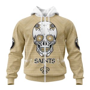 Personalized NFL New Orleans Saints Specialized Kits For Dia De Muertos Unisex Zip Hoodie TZH0948