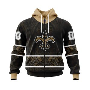 Personalized NFL New Orleans Saints Specialized Native With Samoa Culture Unisex Zip Hoodie TZH0950