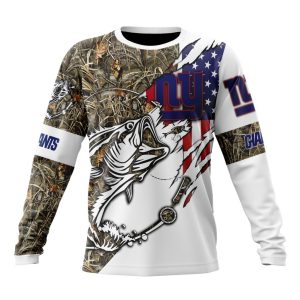 Personalized NFL New York Giants Fishing With Flag Of The United States Unisex Sweatshirt SWS786