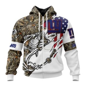Personalized NFL New York Giants Fishing With Flag Of The United States Unisex Zip Hoodie TZH0955