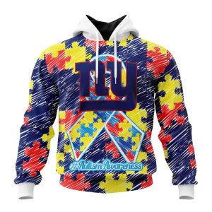 Personalized NFL New York Giants Puzzle Autism Awareness Unisex Hoodie TH1654