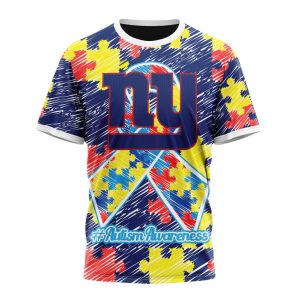 Personalized NFL New York Giants Puzzle Autism Awareness Unisex Tshirt TS3508