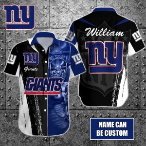 Personalized NFL New York Giants Special Half Tone Mascot Hawaiian Shirt HWS0751