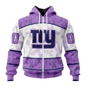 Personalized NFL New York Giants Special Lavender Fights Cancer Unisex Zip Hoodie TZH0964
