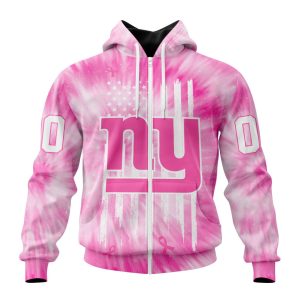 Personalized NFL New York Giants Special Pink Tie-Dye Unisex Zip Hoodie TZH0966
