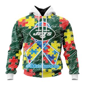 Personalized NFL New York Jets Puzzle Autism Awareness Unisex Zip Hoodie TZH0980