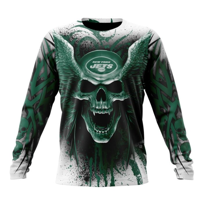 Personalized NFL New York Jets Special Kits With Skull Art Unisex Sweatshirt SWS814