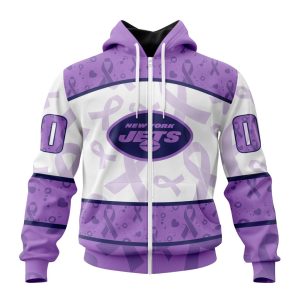 Personalized NFL New York Jets Special Lavender Fights Cancer Unisex Zip Hoodie TZH0984