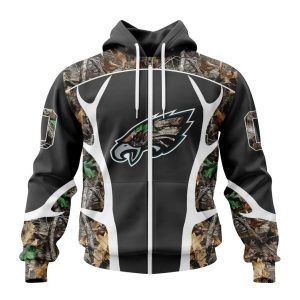 Personalized NFL Philadelphia Eagles Camo Hunting Design Unisex Hoodie TZH0993