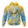 Personalized NFL Philadelphia Eagles Fearless Against Childhood Cancers Unisex Zip Hoodie TZH0994