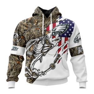Personalized NFL Philadelphia Eagles Fishing With Flag Of The United States Unisex Hoodie TH1689
