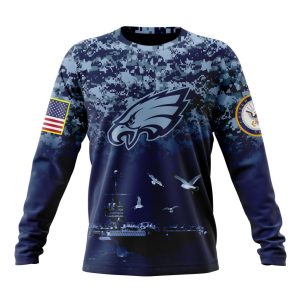 Personalized NFL Philadelphia Eagles Honor US Navy Veterans Unisex Sweatshirt SWS828