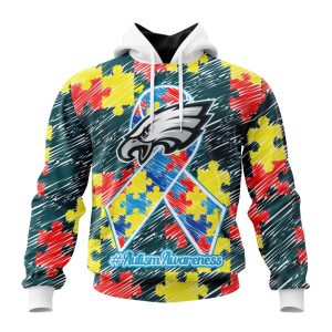 Personalized NFL Philadelphia Eagles Puzzle Autism Awareness Unisex Hoodie TH1694