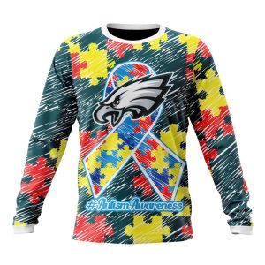 Personalized NFL Philadelphia Eagles Puzzle Autism Awareness Unisex Sweatshirt SWS831
