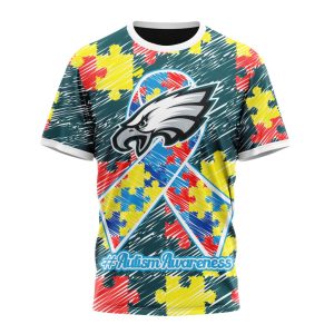 Personalized NFL Philadelphia Eagles Puzzle Autism Awareness Unisex Tshirt TS3548
