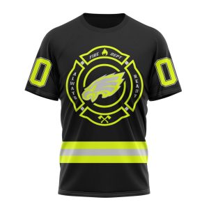 Personalized NFL Philadelphia Eagles Special FireFighter Uniform Design Unisex Tshirt TS3549