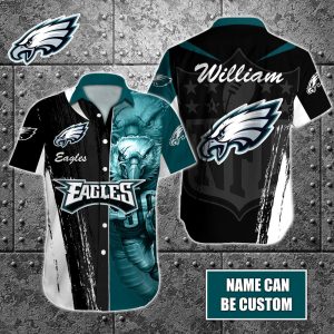 Personalized NFL Philadelphia Eagles Special Half Tone Mascot Hawaiian Shirt HWS0757
