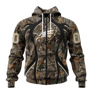 Personalized NFL Philadelphia Eagles Special Hunting Camo Unisex Zip Hoodie TZH1002