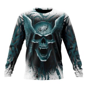 Personalized NFL Philadelphia Eagles Special Kits With Skull Art Unisex Sweatshirt SWS834