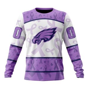 Personalized NFL Philadelphia Eagles Special Lavender Fights Cancer Unisex Sweatshirt SWS835