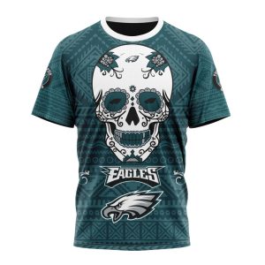 Personalized NFL Philadelphia Eagles Specialized Kits For Dia De Muertos Unisex Tshirt TS3556