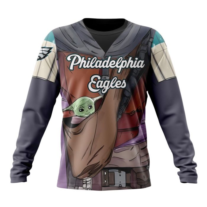 Personalized NFL Philadelphia Eagles Specialized Mandalorian And Baby Yoda Unisex Sweatshirt SWS840