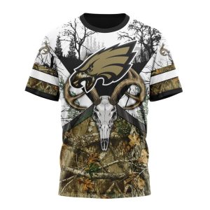 Personalized NFL Philadelphia Eagles With Deer Skull And Forest Pattern For Go Hunting Unisex Tshirt TS3559