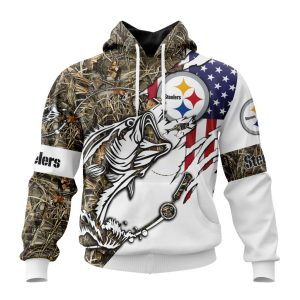 Personalized NFL Pittsburgh Steelers Fishing With Flag Of The United States Unisex Hoodie TH1709