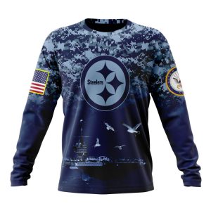 Personalized NFL Pittsburgh Steelers Honor US Navy Veterans Unisex Sweatshirt SWS848
