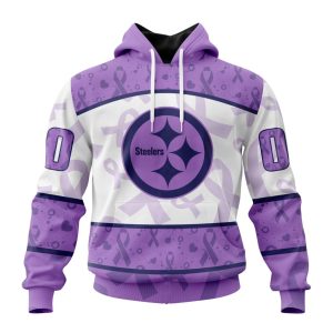 Personalized NFL Pittsburgh Steelers Special Lavender Fights Cancer Unisex Hoodie TH1718