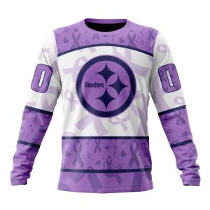 Personalized NFL Pittsburgh Steelers Special Lavender Fights Cancer Unisex Sweatshirt SWS855