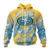 Personalized NFL San Francisco 49ers Fearless Against Childhood Cancers Unisex Zip Hoodie TZH1034