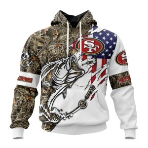 Personalized NFL San Francisco 49ers Fishing With Flag Of The United States Unisex Hoodie TH1729