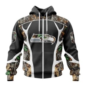 Personalized NFL Seattle Seahawks Camo Hunting Design Unisex Hoodie TZH1053